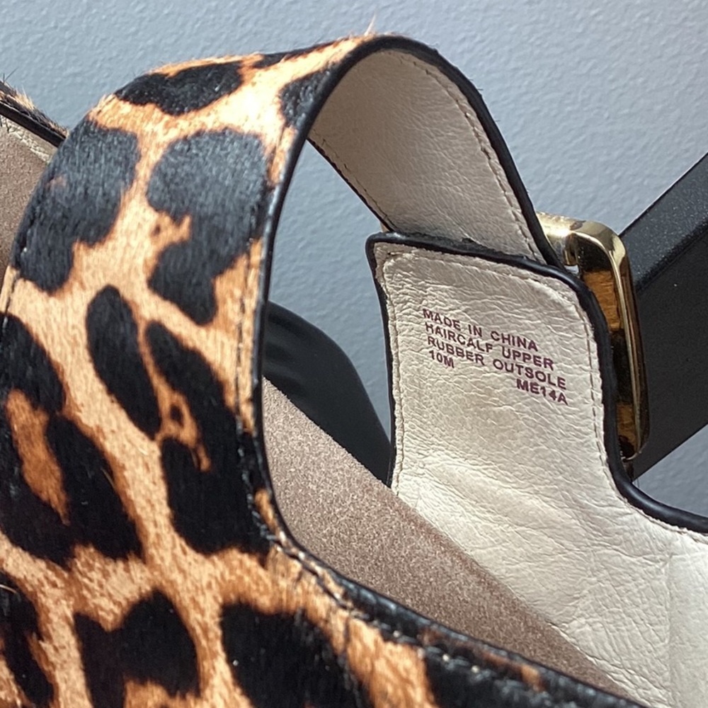 Sold on other platform Michael Michael Kors leopard Print Buckle Sandals Size 10 - Picture 4 of 5